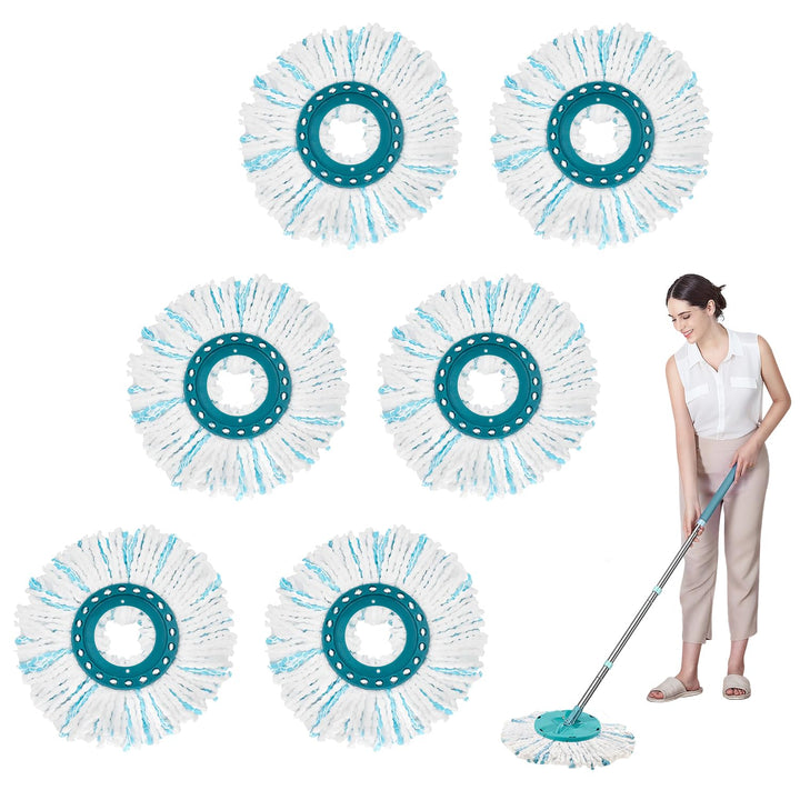 6 Stück für Leifheit Bodenwischer Ersatzbezug, Clean Twist Disc, für Leifheit Wischmop, Ersatzkopf f