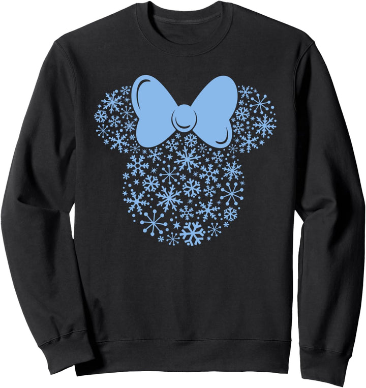 Disney Minnie Mouse Blue Snowflakes Icon Holiday Sweatshirt