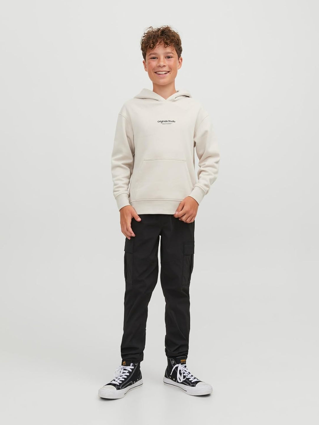 JACK & JONES Boy Kapuzenpullover Gedruckt Kapuzenpullover Junior 128 Moonbeam, 128 Moonbeam