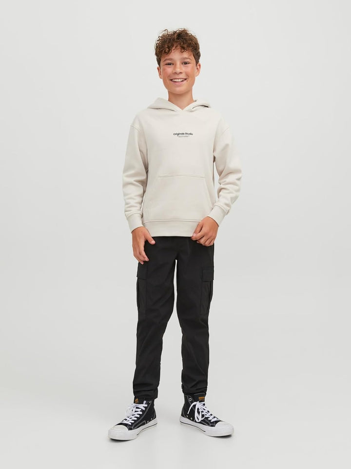 JACK & JONES Boy Kapuzenpullover Gedruckt Kapuzenpullover Junior 128 Moonbeam, 128 Moonbeam
