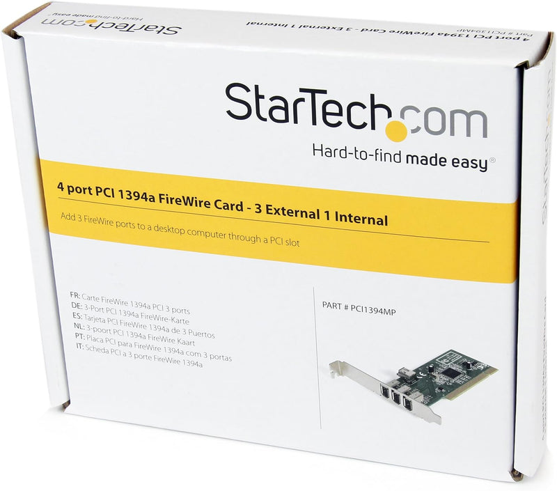 StarTech.com 4 Port 1394a FireWire PCI Schnittstellenkarte - 3x Firewire 400 extern 1x Firewire 400
