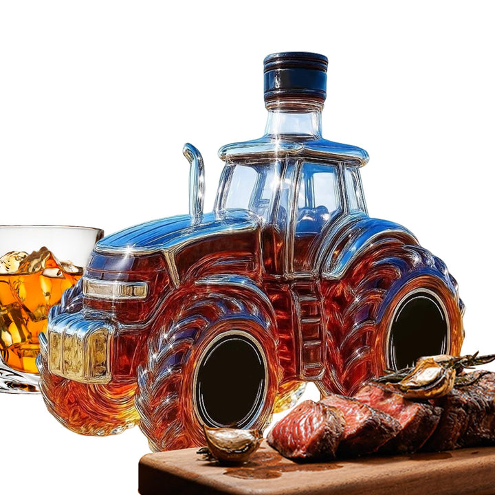 Whiskey-Glasflaschen, 300 ml, Traktor-Design, Getränkebehälter – Wodka-Whiskey-Flaschenspender, für