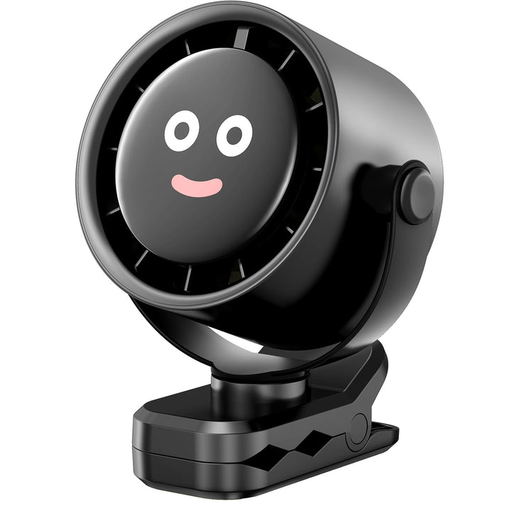 USB-C Ventilator Wiederaufladbar mit Klemme Tischventilator | 5 Geschwindigkeiten, LED Display, 360°