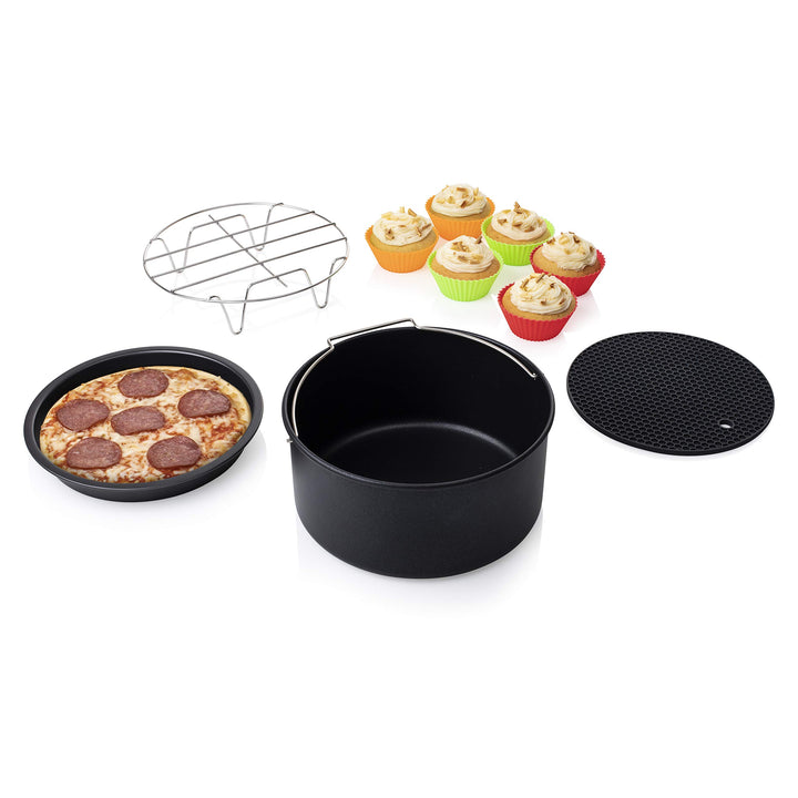 Princess Airfryer Zubehör Set 10-teilig für Heissluftfritteuse 4,5 L & 5,2 L, Backset mit Pizzablech