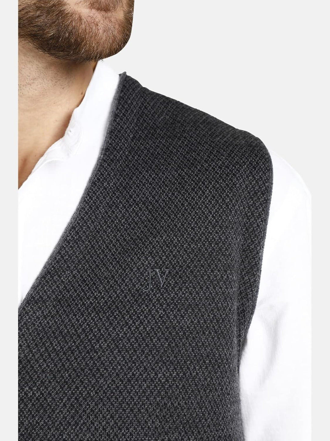 Jan Vanderstorm Herren Strickweste Tane 4XL Grosse Grössen Grau, 4XL Grosse Grössen Grau