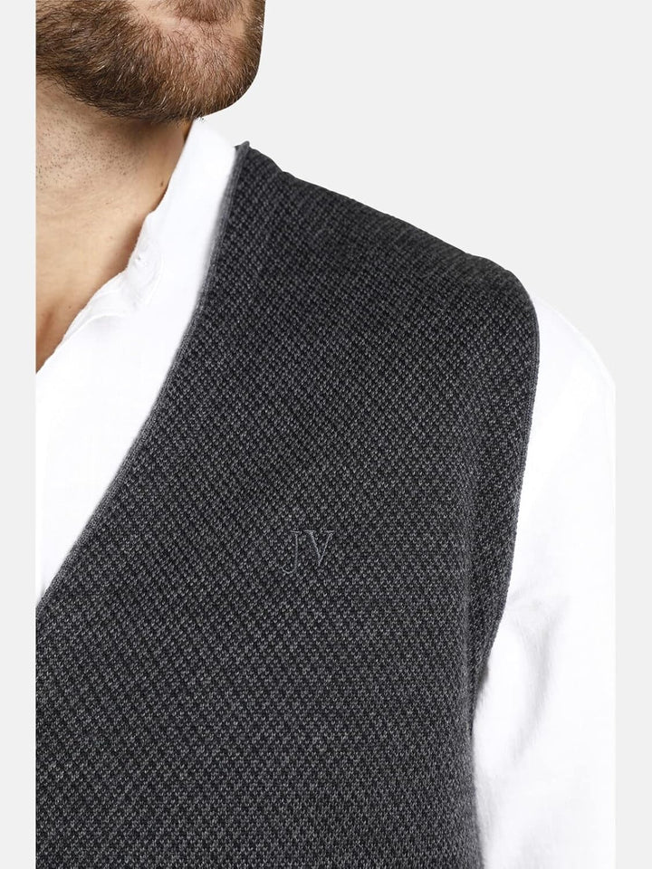 Jan Vanderstorm Herren Strickweste Tane 4XL Grosse Grössen Grau, 4XL Grosse Grössen Grau