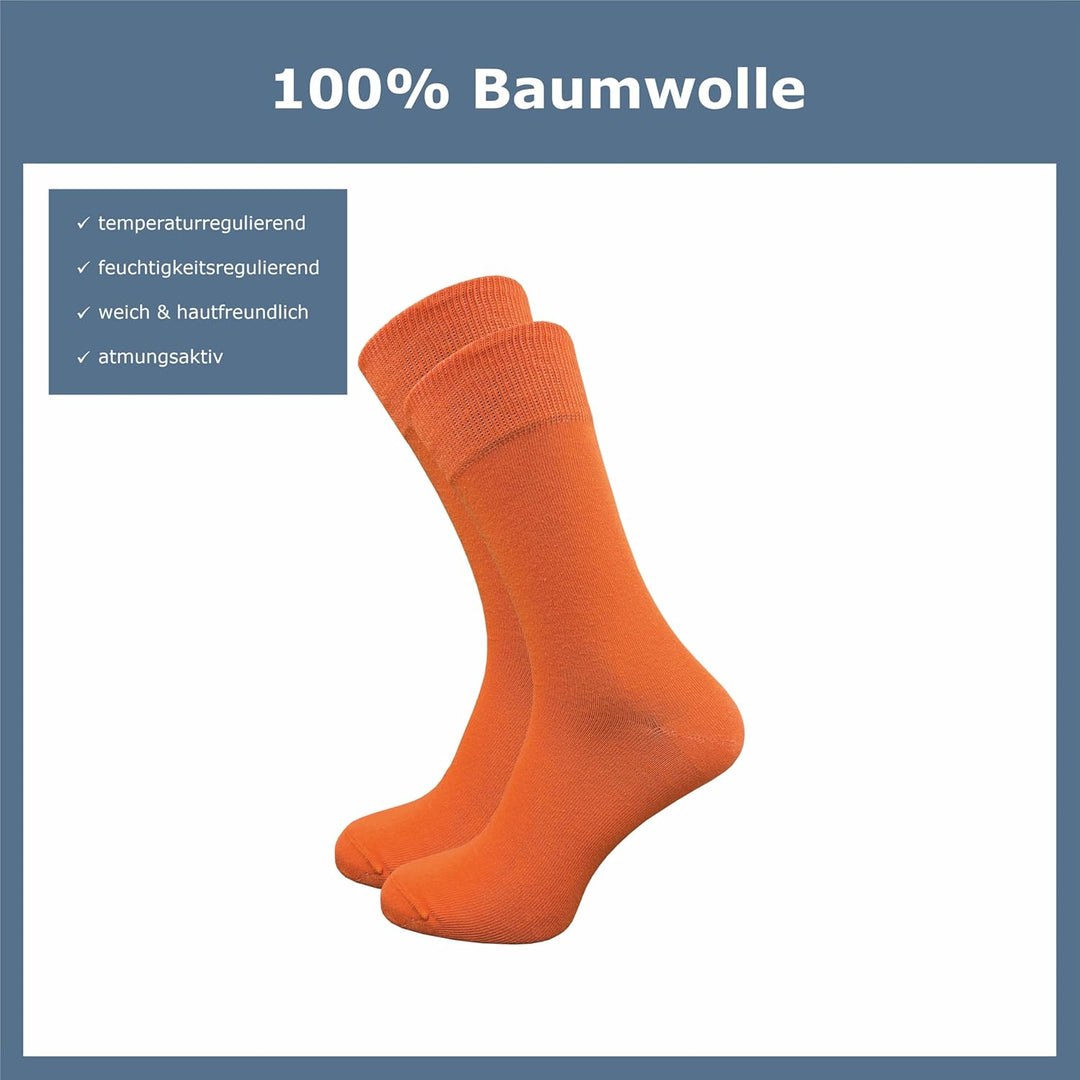 Herren Socken aus 100% Baumwolle | Reine Baumwollsocken im 10er-Set | Freizeitsocken ohne Naht mit v