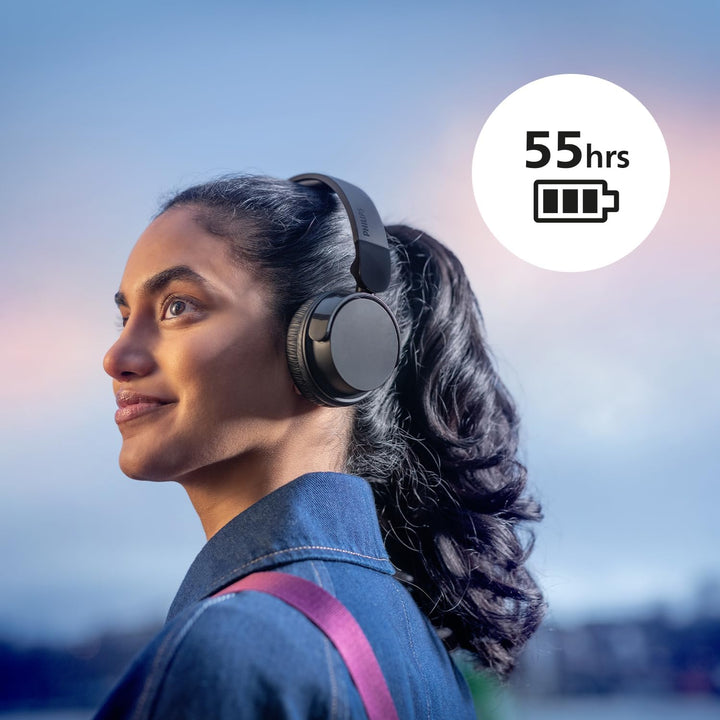 Philips TAH4209PK Leichter ohraufliegender kabelloser Bluetooth-Kopfhörer mit passiver Geräuschisoli