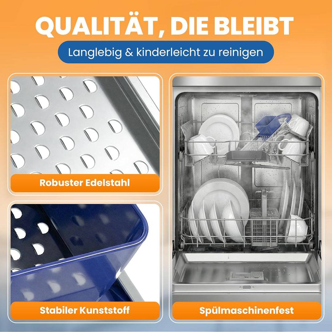 EUROHOME Spätzlereibe Edelstahl Kunststoff mit "Nase" für lange Spätzle - Spätzlehobel 33 x 11 x 6,3