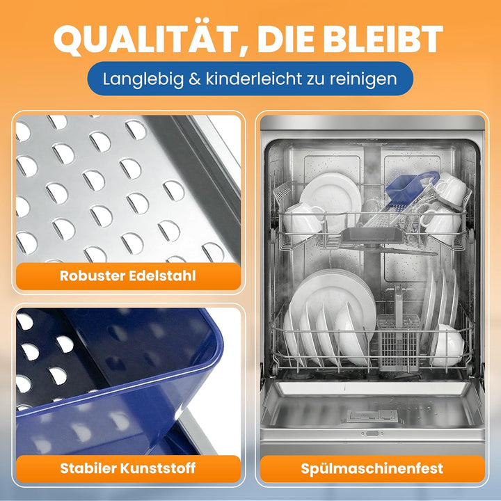 EUROHOME Spätzlereibe Edelstahl Kunststoff mit "Nase" für lange Spätzle - Spätzlehobel 33 x 11 x 6,3