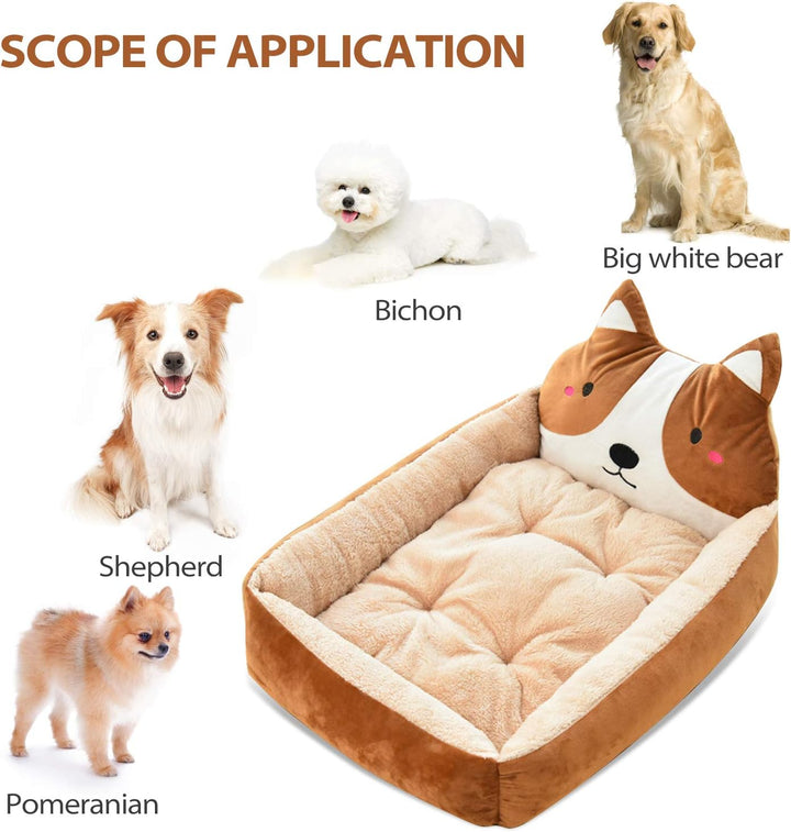 PETCUTE Hundebetten Waschbar Hundekissen Warm Hundeschlafplatz Flauschig Quadrat Hundebetten fur Kle