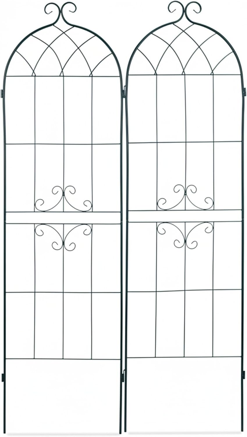 Relaxdays Rankgitter 2er Set, Metall, 180 x 50 cm, Vintage Rankhilfe Garten, geschwungene Form, zum