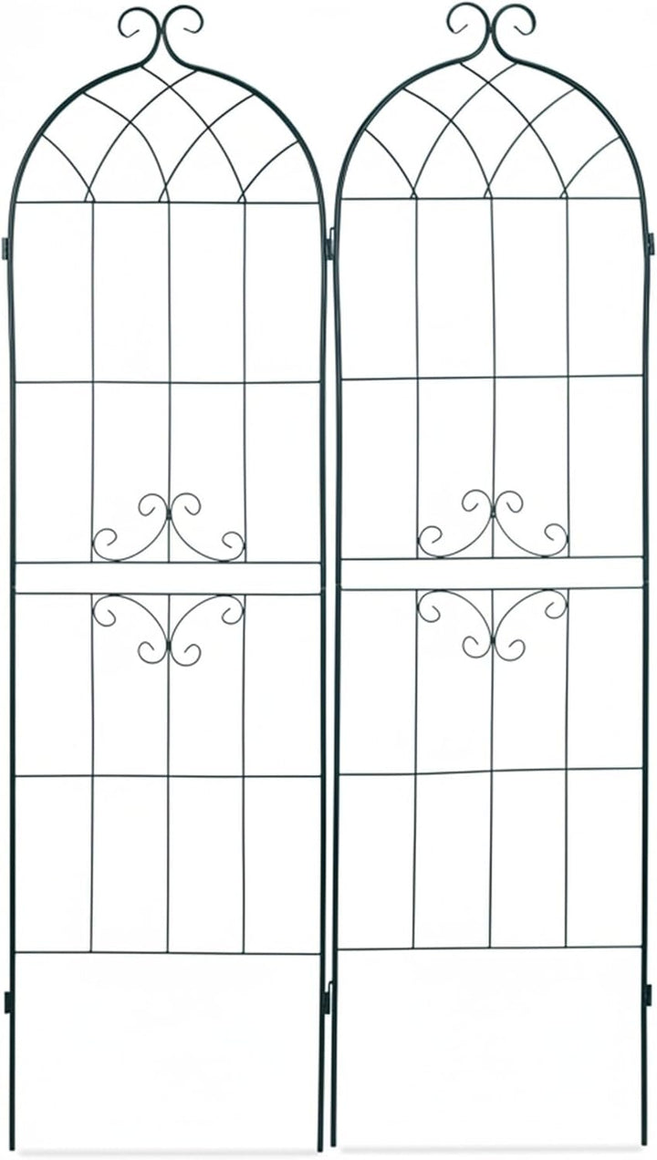 Relaxdays Rankgitter 2er Set, Metall, 180 x 50 cm, Vintage Rankhilfe Garten, geschwungene Form, zum