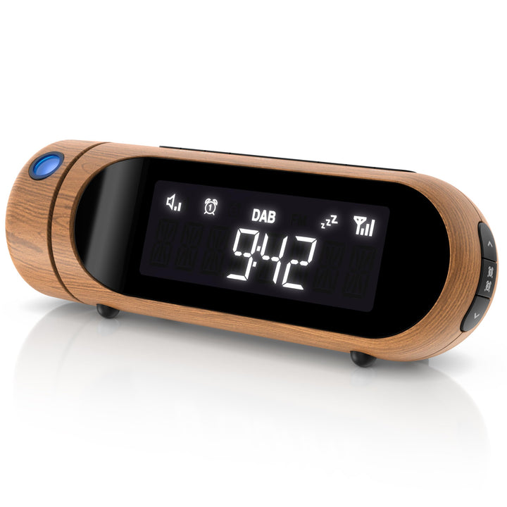 CSL - DAB Plus Radio - Radiowecker Projektionswecker digital – DAB/DAB+ / FM Radio mit je 20 Speiche
