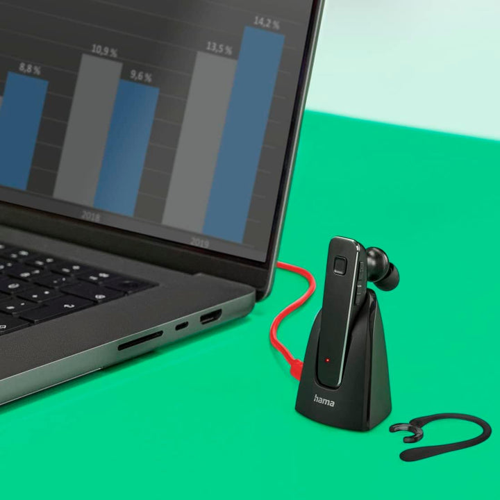 Hama Bluetooth Headset „MyVoice2100“, One-Ear (Mono Headset Bluetooth 5.0, 80 Std. Akku, Wireless He