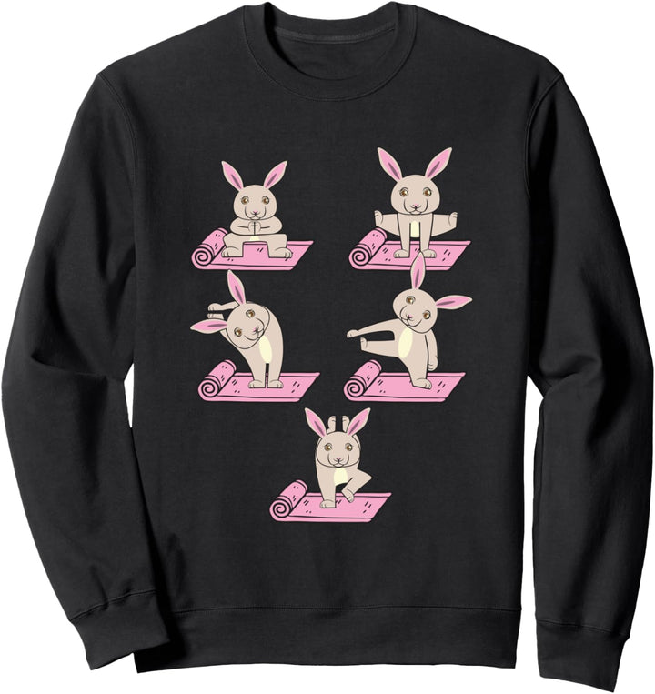 Hasen Kaninchen In Yoga Posen Sport Fitness Meditieren Hatha Sweatshirt