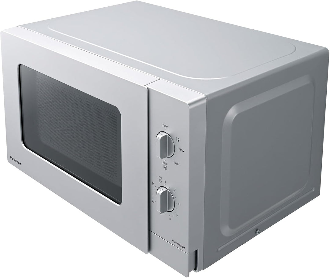 Panasonic NN-SM23QMEPG 20L Solo-Mikrowelle mit Glasschale, 800 W, Auftaueinstellung, 5 Leistungsstuf