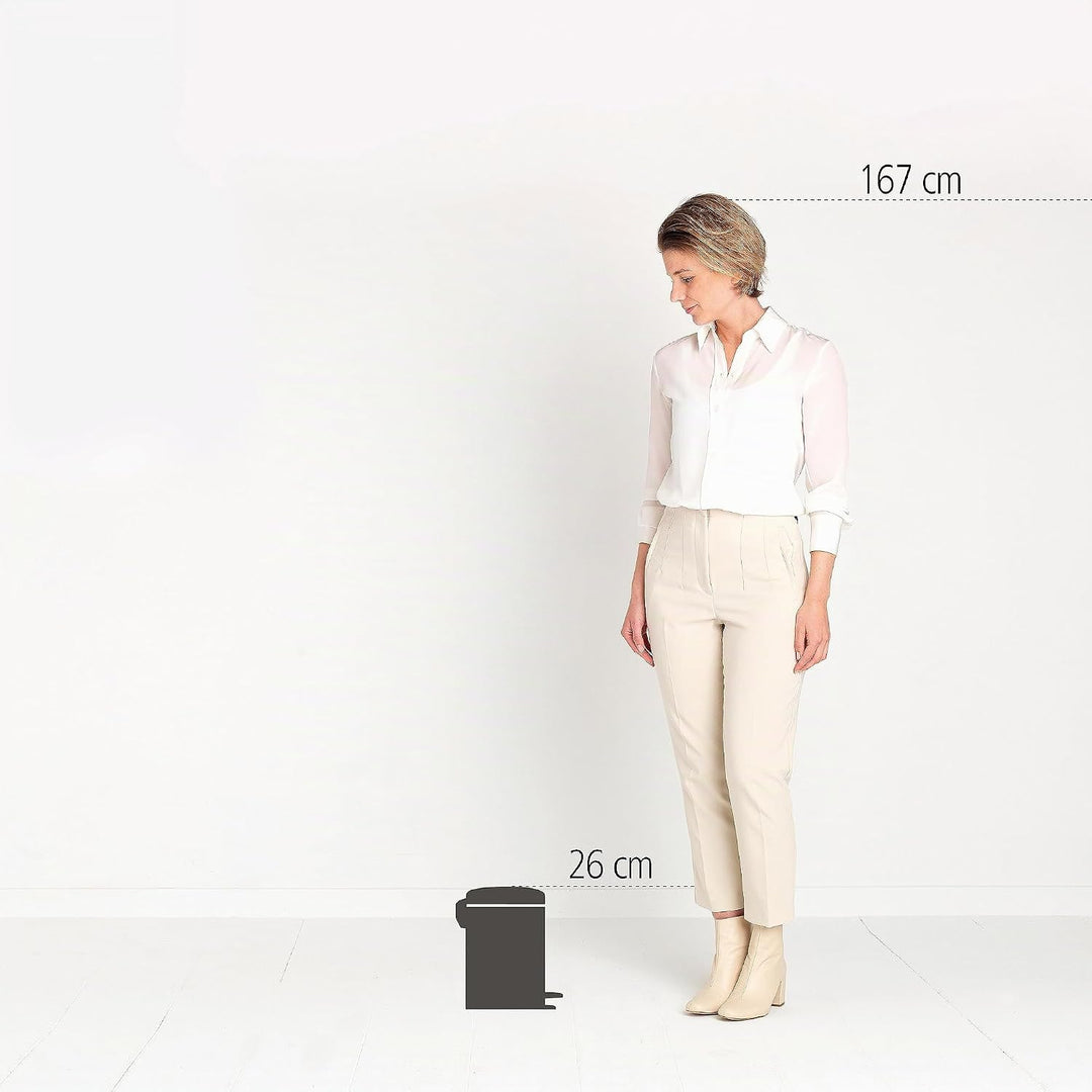 Brabantia Treteimer 3L, mit Inneneimer aus Kunststoff, stahl, Platinum 3 Liter Platinum, 3 Liter Pla
