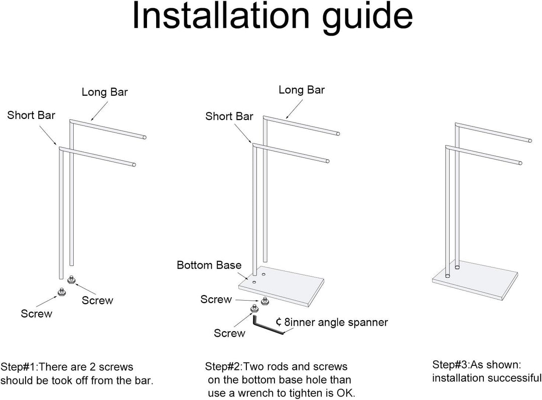 Freistehende Doppel-Handtuchhalter Badaccessoires Handtuchhalter Stand auf Boden Messing Chrom Boden