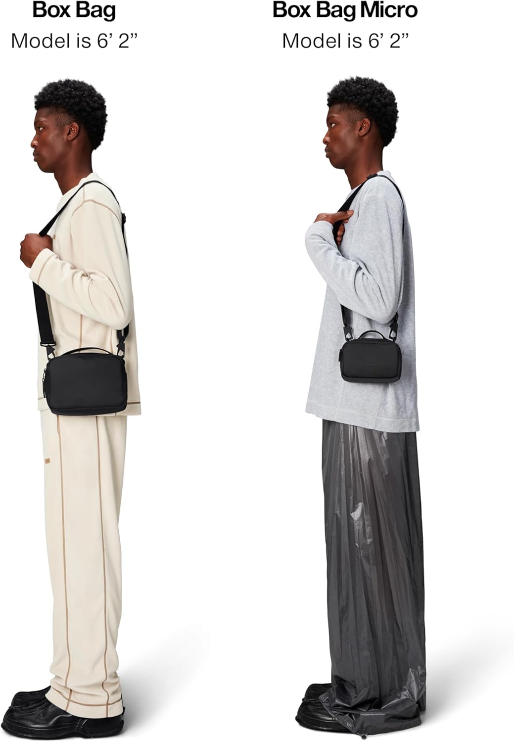 RAINS Unisex Waterproof Crossbody Bag, Sling Bag, Fanny Bag - Versatile Black Box Bag for Women & Me