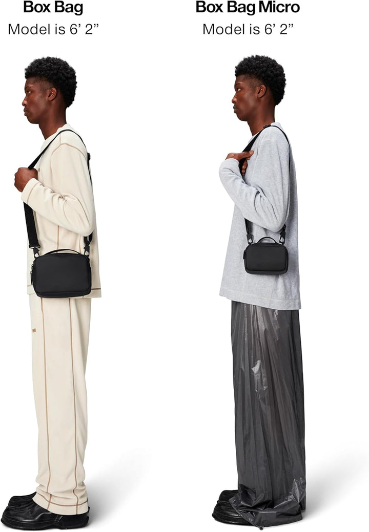 RAINS Unisex Waterproof Crossbody Bag, Sling Bag, Fanny Bag - Versatile Black Box Bag for Women & Me
