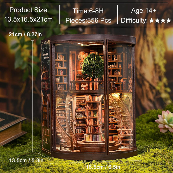 Book Nook Kit, DIY Miniatur Haus Puppenhaus Bausatz Bücherregal Deko für Jugendliche und Erwachsene（