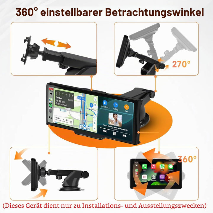 Hodozzy 360° Flexibel Saugnapf Halterung für Carplay Tragbares Autoradio, Flexible Halterung für Aut