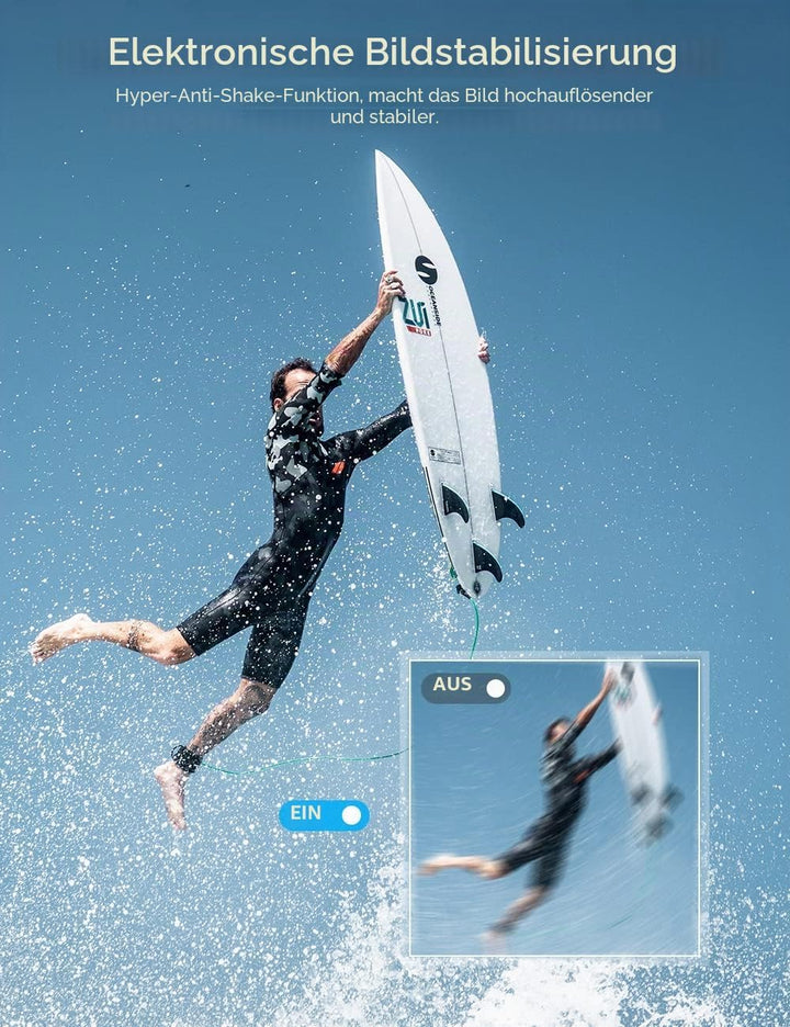 GOOKAM 4K 60fps 24MP Action Cam WiFi Actionkamera Dualscreen Touchscreen 40M Unterwasserkamera EIS S