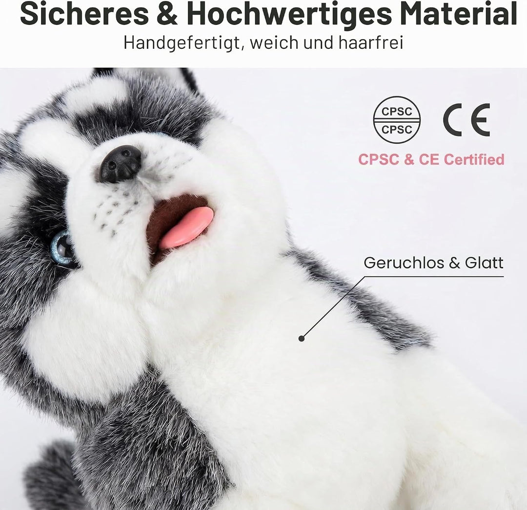 Elektronisches Hundespielzeug mit sibirischem Husky, realistisch, interaktiv, Welpen, Haustier, Spaz