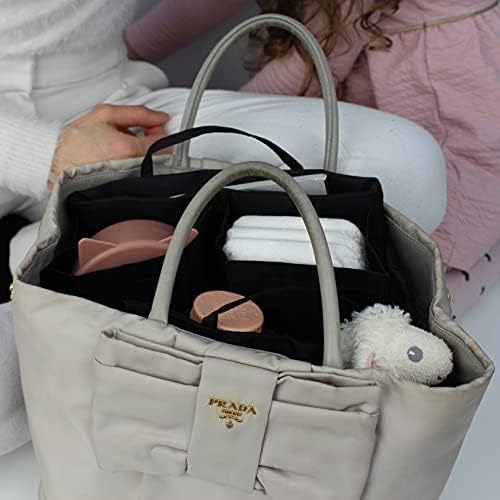 Wickeltasche für Eltern mit Fächern, Innentasche Handtaschen organizer, Taschenorganizer für Newborn