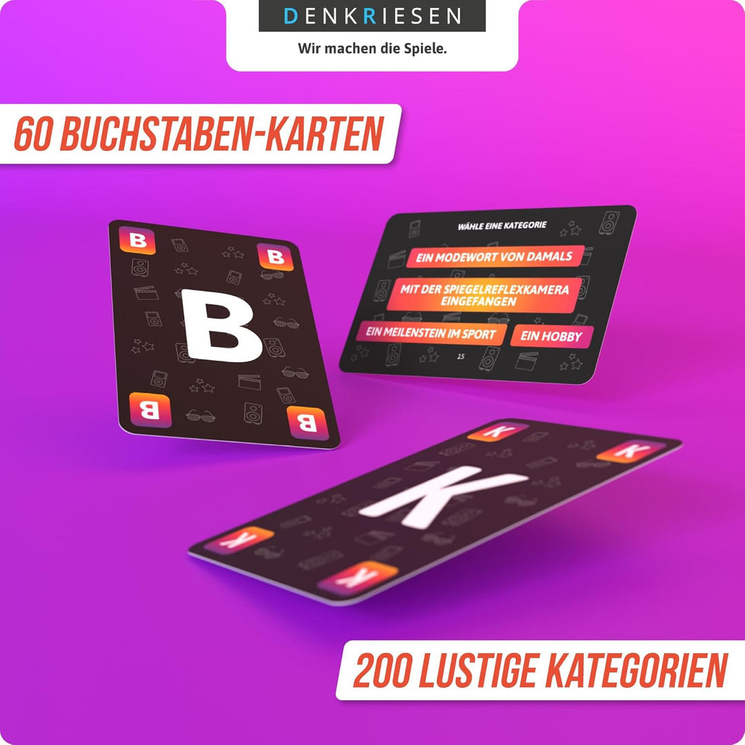 DENKRIESEN - Stadt Land Vollpfosten® – Das Kartenspiel - 70/80/90 Edition - &