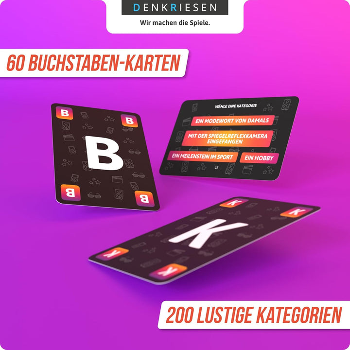 DENKRIESEN - Stadt Land Vollpfosten® – Das Kartenspiel - 70/80/90 Edition - &