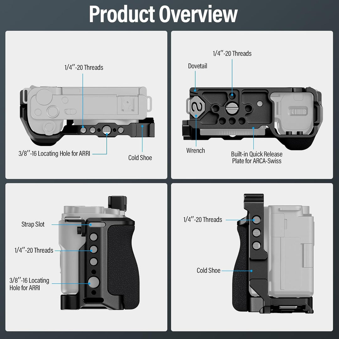 SIRUI ZV-E10 Käfig mit Silikongriff, Kamerakäfig für Sony ZV-E10 mit eingebauter Schnellwechselplatt