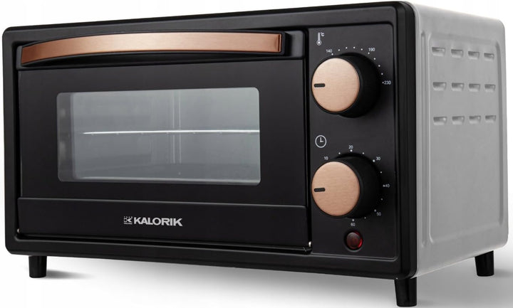 KALORIK Mini-Backofen OT2015CO, 10L Kapazität, Schwarz mit Kupferakzenten, 800W, Energiesparend mit