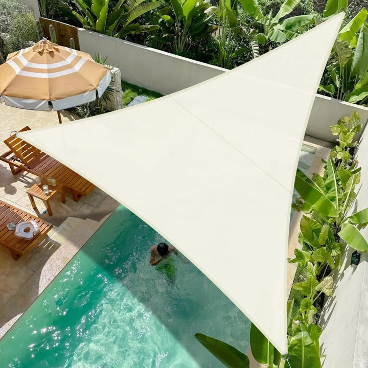 COOL AREA Sonnensegel Wasserdicht Dreieckig 5x5x5m Sonnenschutz UV Schutz Windschutz,Geeignet für Au