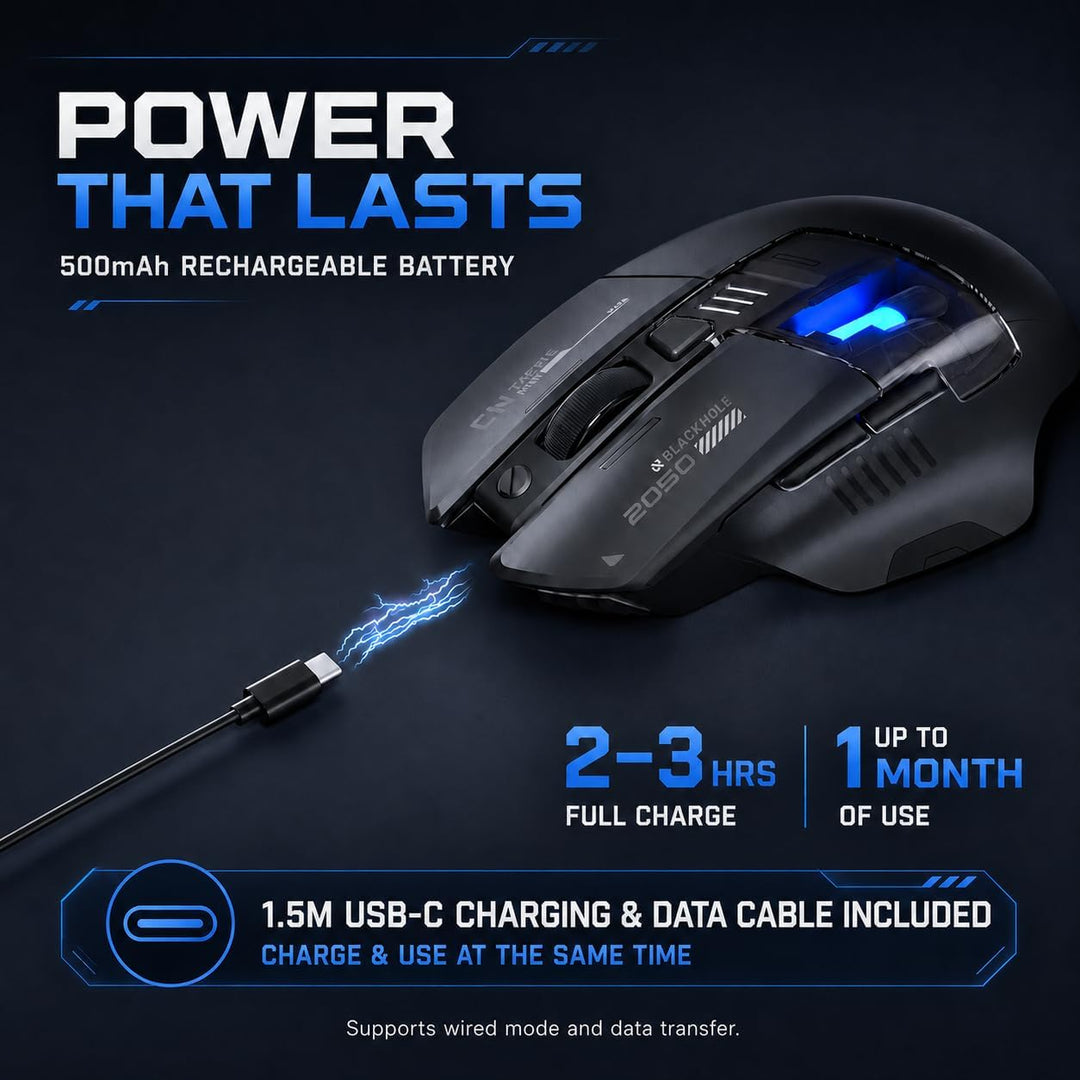 inphic A9 Explorer Bluetooth Maus, Dual-Mode Bluetooth 5.0/2.4G Maus kabellos Aufladbar, 2400 DPI, R