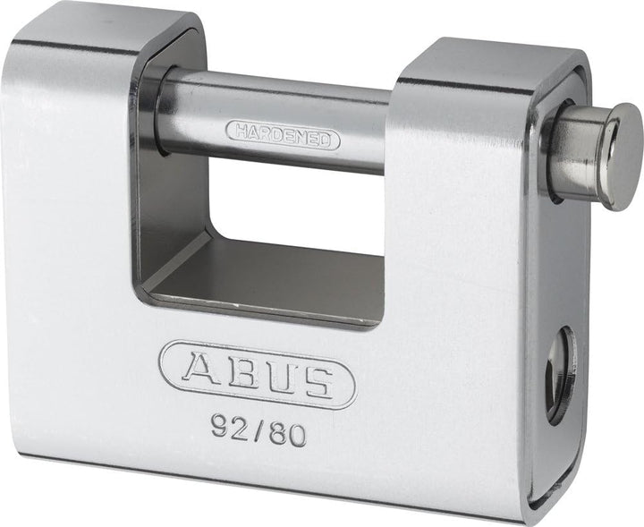 ABUS Monobloc Vorhängeschloss 92/80 gl.-8521 - gleichschliessend - Messing-Schloss mit Stahlmantel -
