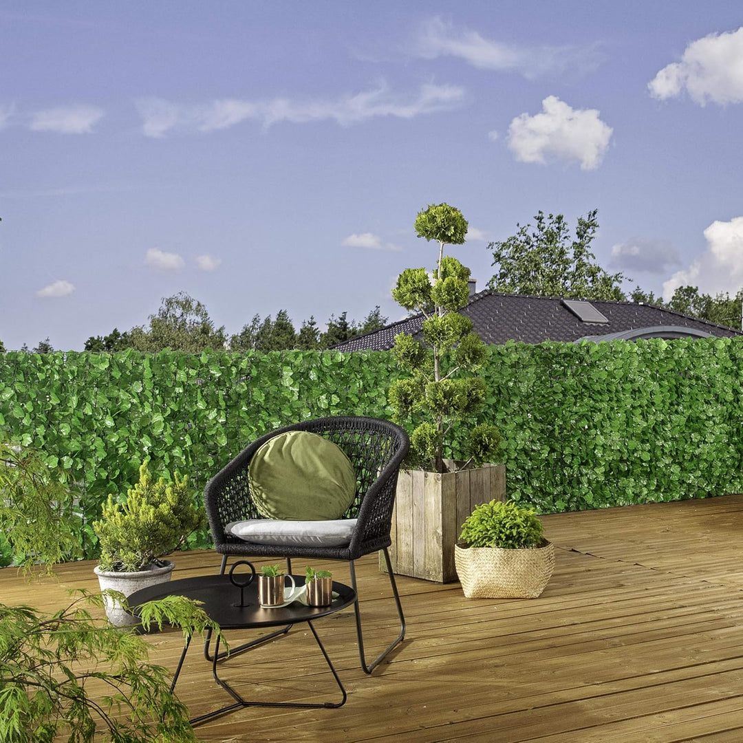 Windhager Sichtschutzhecke Wein Sichtschutz Windschutz Verkleidung für Balkon Terrasse Zaun, grün, 1
