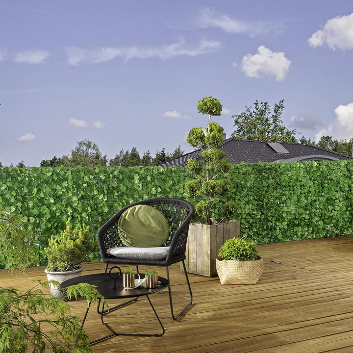 Windhager Sichtschutzhecke Wein Sichtschutz Windschutz Verkleidung für Balkon Terrasse Zaun, grün, 1