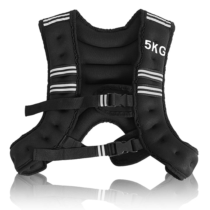 GYMAX Gewichtsweste 5 kg 9 kg Trainingsweste Fitnessweste mit Reflektierende Streifen Weight Vest La