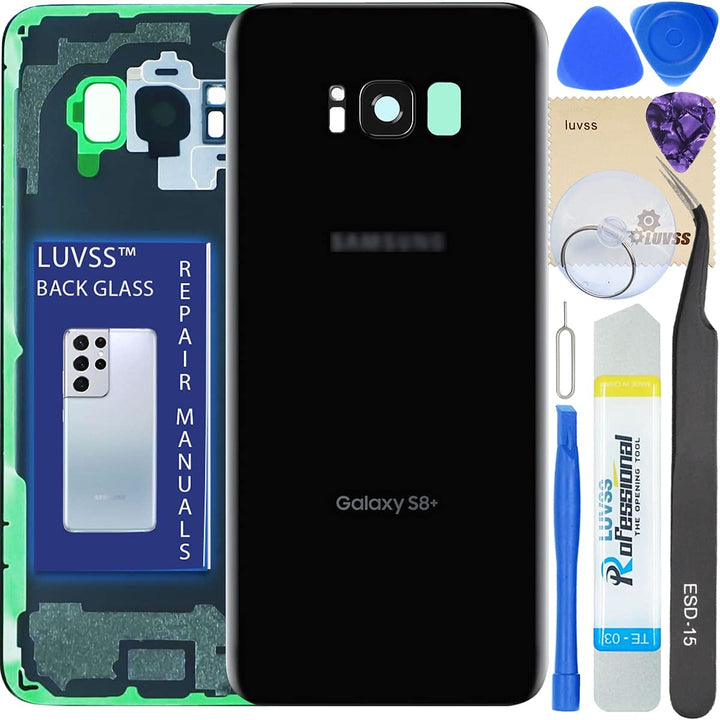 LUVSS Akkudeckel für Samsung Galaxy S8+ Plus G955 Rückseite Glas Deckel Original Backcover Ersatz Re