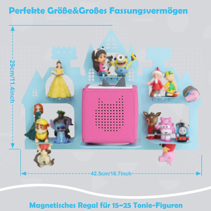 Klein Regal für Tonies, Magnetisch Waldregal fur Toniebox Wandhalterung, Metall Regal fur Tonie Figu