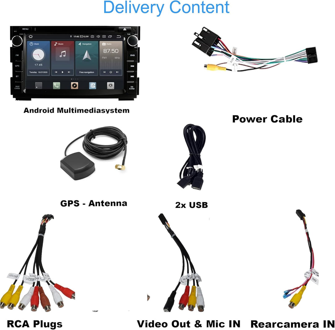 Kompatibel mit: Kia Cee'd Venga 7" Touch Android Autoradio DVD GPS Navi CarPlay AndroidAuto