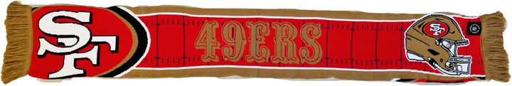 Great Branding NFL Jaquard Schal American Football Teamlogo Helm Fanschal Fransen Scarf-49ers-red