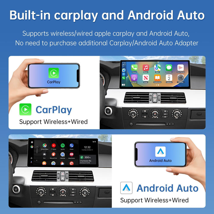 Road Top Autoradio 12,3 Zoll CarPlay Bildschirm für BMW 5er E60/E61 mit CCC | für BMW 5er E60/E61 mi