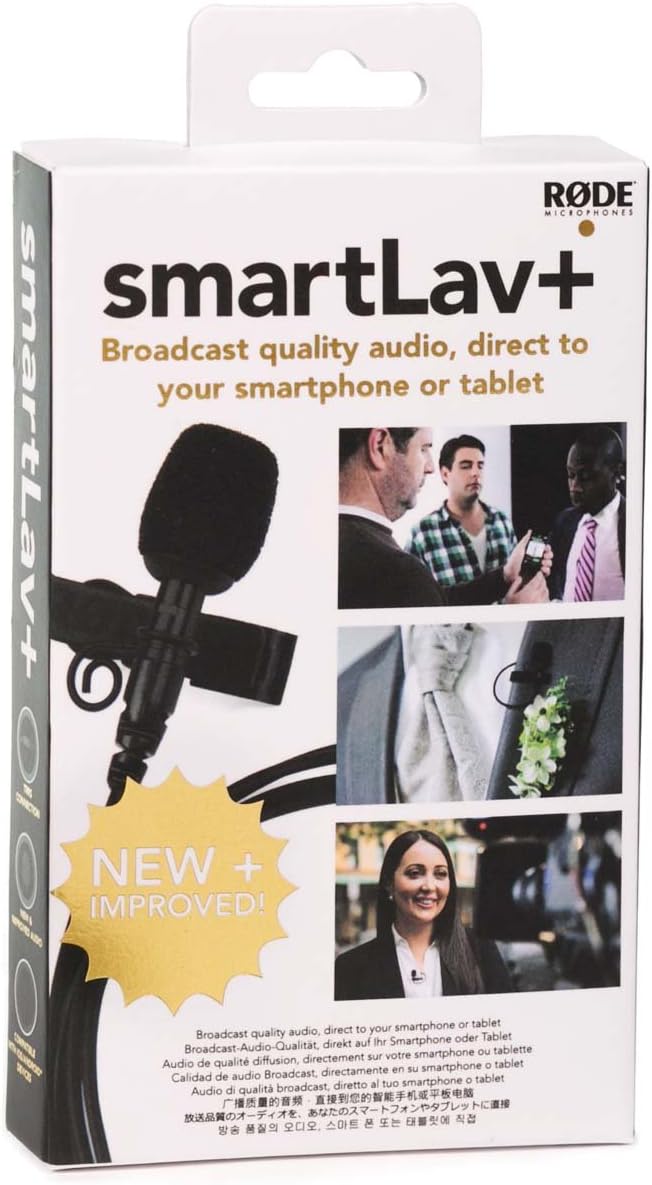 Rode SmartLav+ Ansteck-, Lavalier-Mikrofon für Smartphone/Tablet + keepdrum WS05 Mini Fell-Windschut