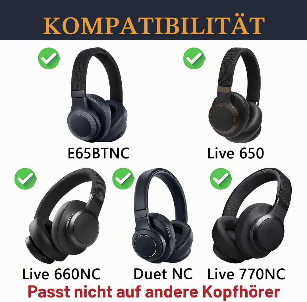 SOULWIT Kühlgel Ersatzpolster Ersatz Ohrpolster für JBL E65BTNC/Live 650BTNC/Live 770NC/Live 660NC/D