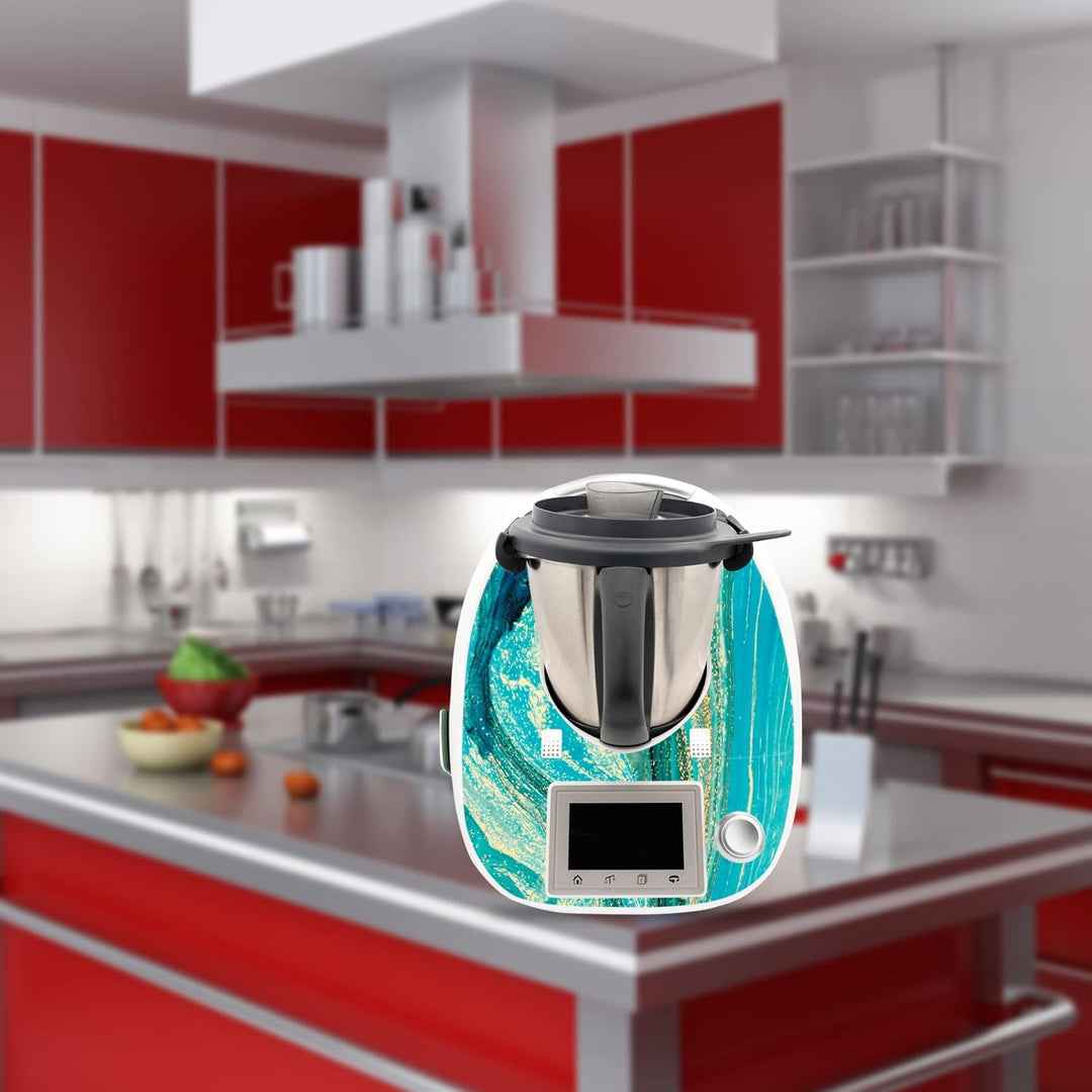 Deko Schutz Aufkleber kompatibel mit Küchenmaschine Thermomix TM5 Design Sticker Klebefolie Zubehör