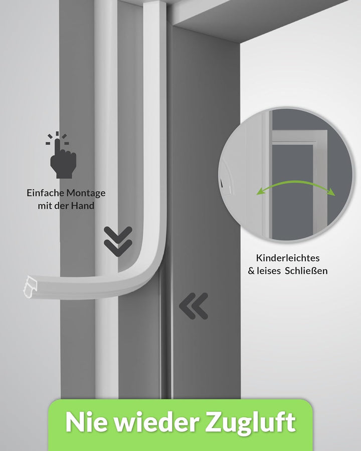Premium Stahlzargendichtung aus TPE - für Stahltüren - Dichtung Höhe 16mm x Türdichtung Falz 13mm (5