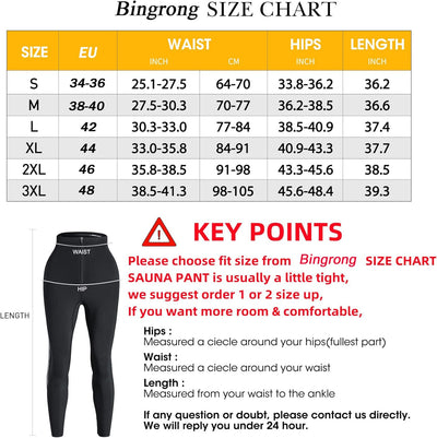 Bingrong Sauna Sporthose Damen Gewichtsverlust Hosen Hohe Taille Sweat Schwitzhose Schwitzen Jogging